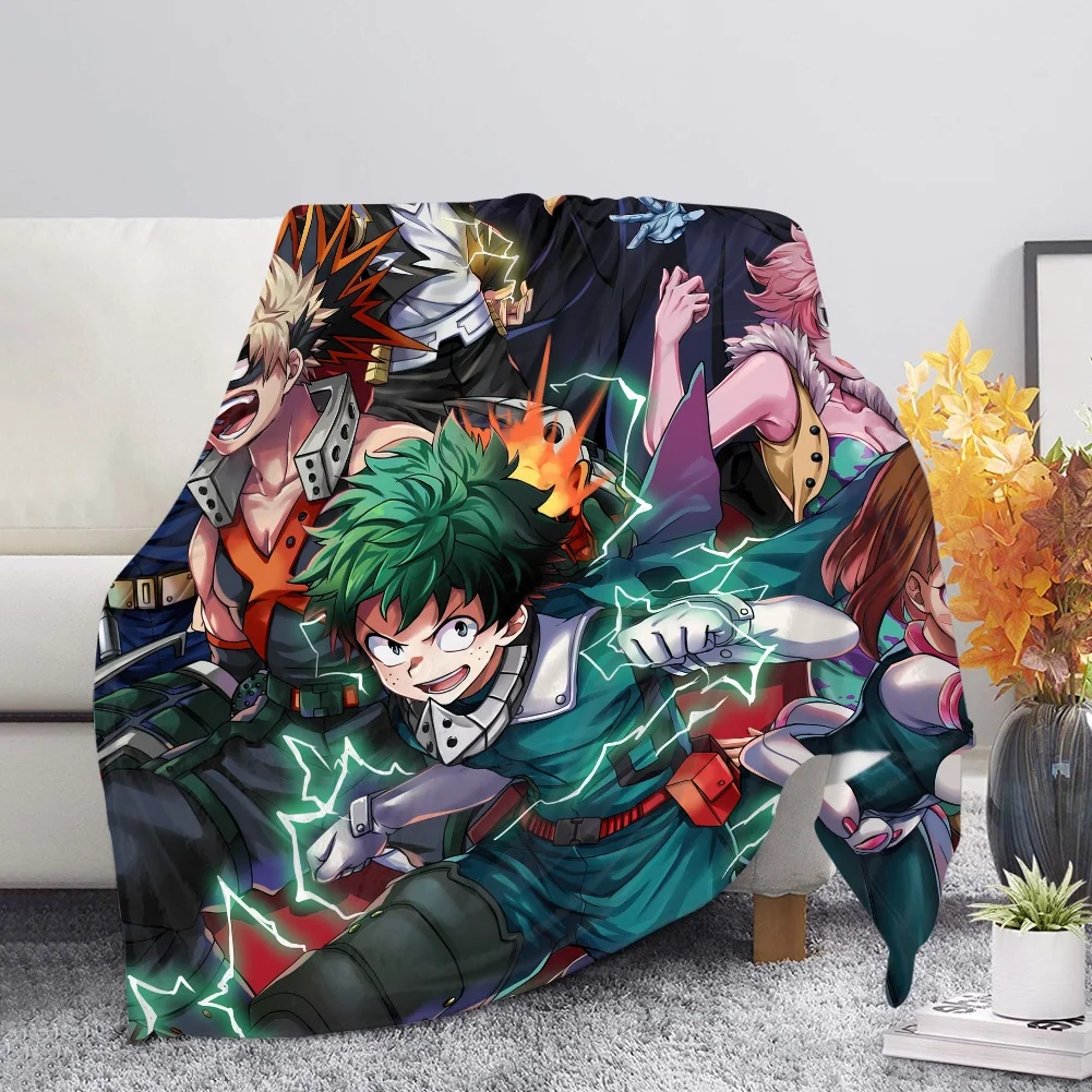 

Anime Blanket for Beds My Hero Academia Bedspreads Winter Soft Plush Flannel Blankets Adult Teenager Kawaii Home Decor manta