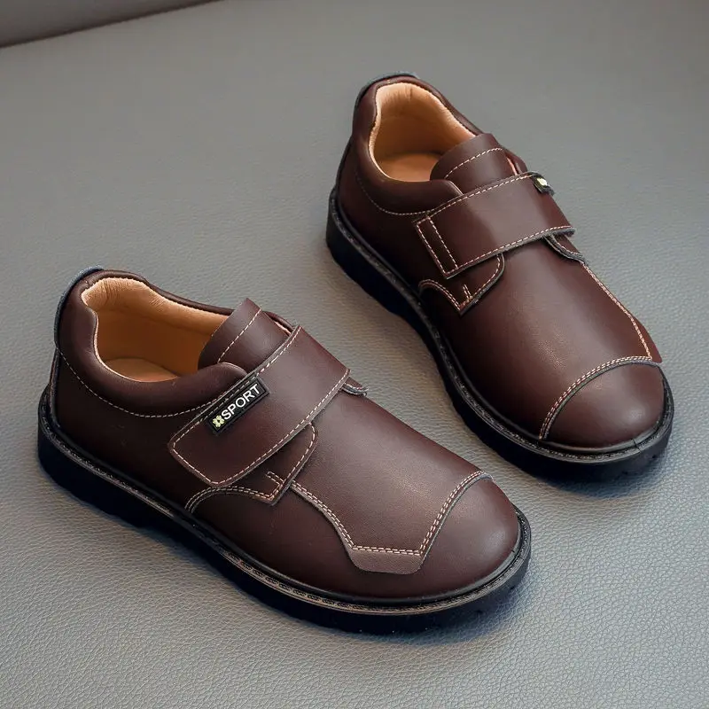 Туфли детские из натуральной кожи Осенние черные в британском стиле | Детская