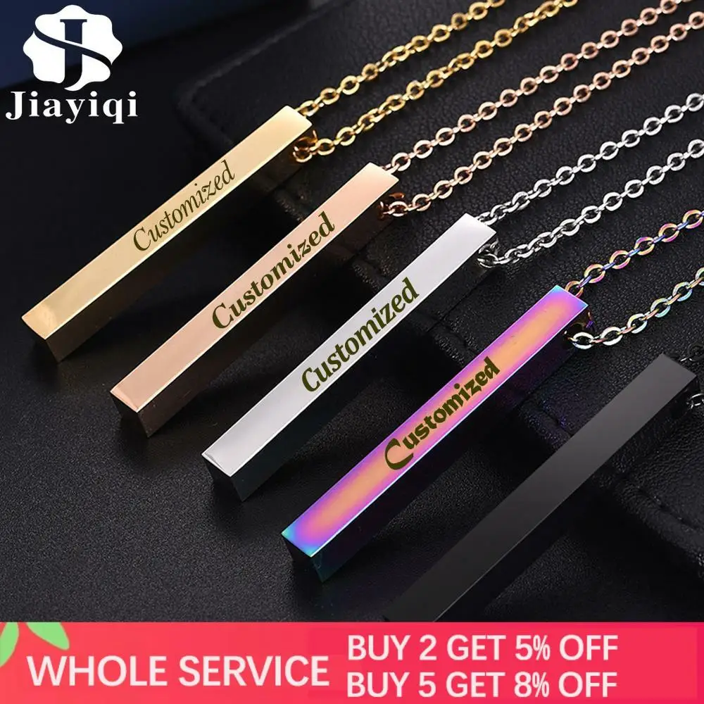 Jiayiqi DIY Подвеска из нержавеющей стали ожерелье для женщин и мужчин Регулируемая
