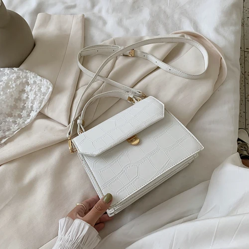 

Stone Pattern Small PU Leather Crossbody Bags For Women 2021 Summer Simple Shoulder Handbags Travel Cross Body