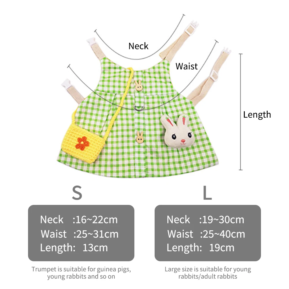 

Cute Bunny Vest Harness Outdoor Leash Set Rabbit Clothing Suit Button Decor Small Pet Kitten Small Animal Clothes Animal Walking