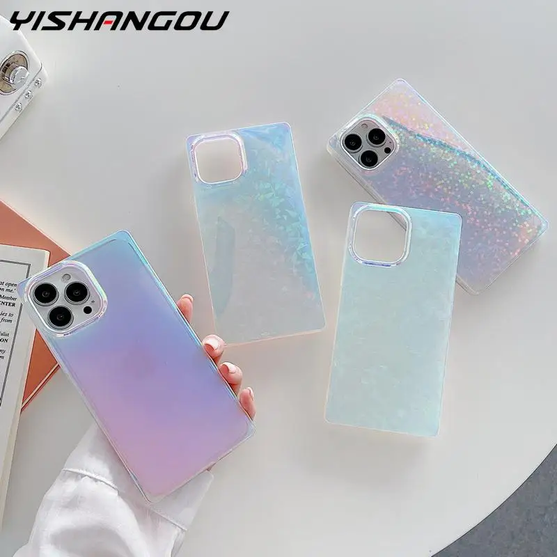 

Квадратный противоударный чехол для телефона iPhone 13 12 11 Pro Max XR XS 8 7 Plus SE 2020X11 12 Pro 7 8 IMD красочные чехлы-накладки