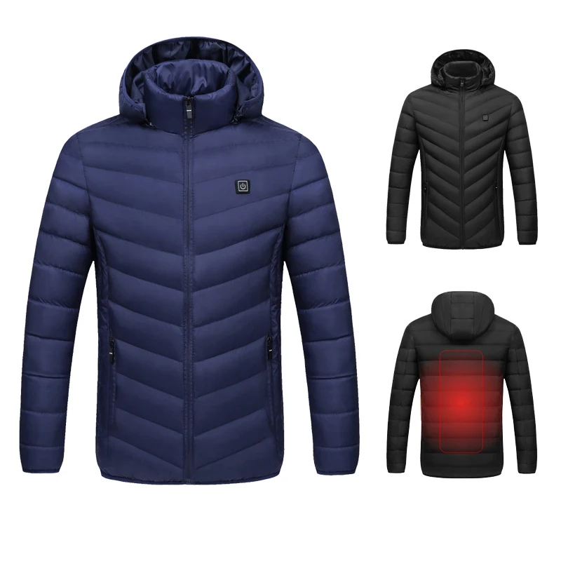 Мужские и женские хлопковые куртки с подогревом USB умный электрический пуховик
