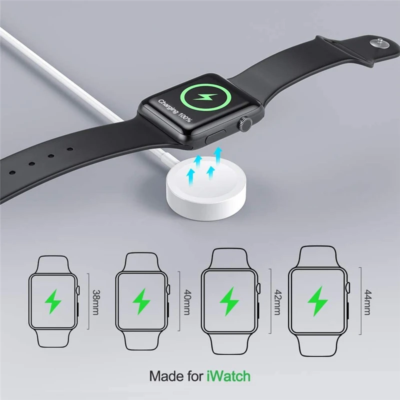 Магнитное Беспроводное зарядное устройство Qi 2 в 1 для Apple Watch Series 6 5 4 3 USB кабель