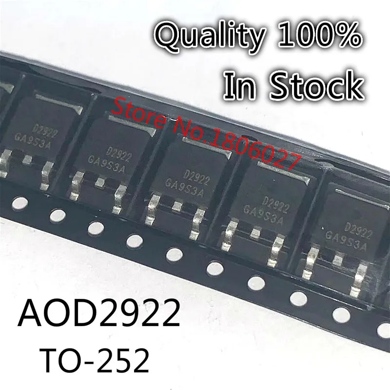 

10PCS/LOT AOD2922 D2922 N-channel TO-252 100V 7A FET