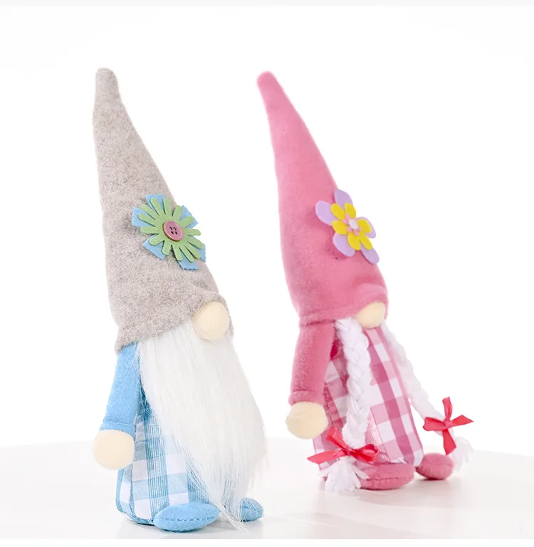 

Mother Day Flower Hat Rudolph Doll Ornaments Plaid Doll Ornaments Mother's Day Decorations