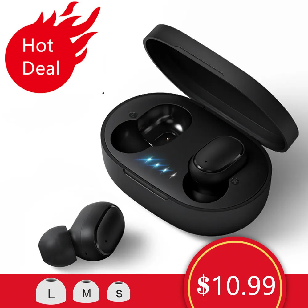 Беспроводные наушники PK Redmi Airdots Bluetooth 5 0 TWS с шумоподавлением микрофон i10 i12