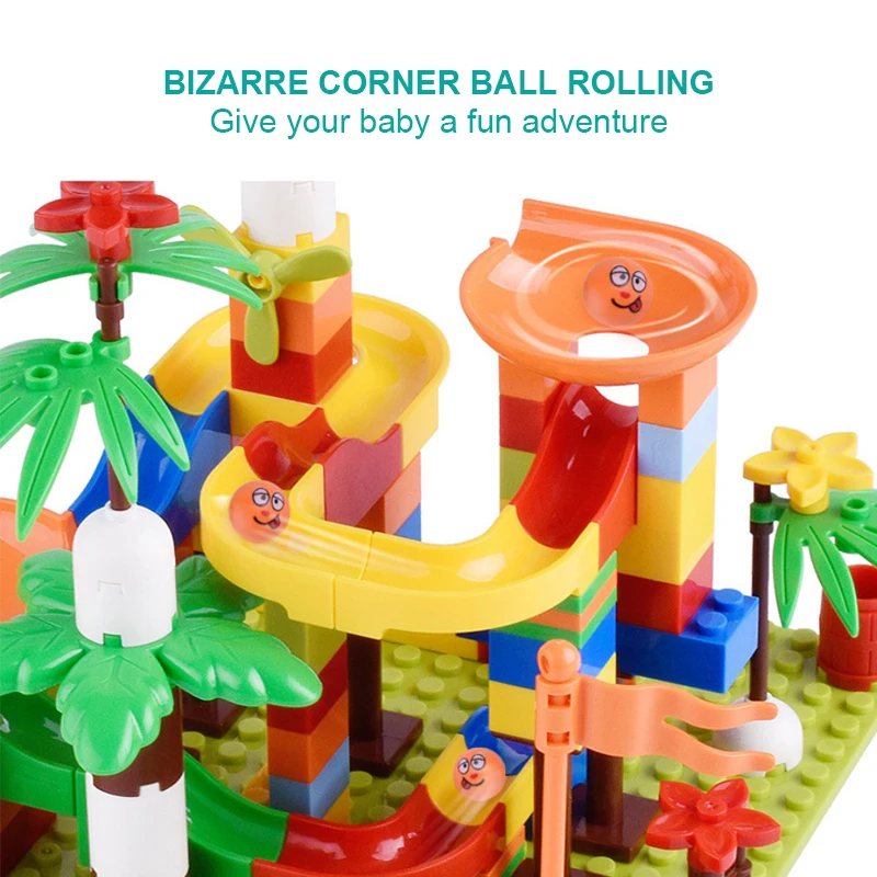 Детские развивающие игрушки строительные блоки сделай сам горка трек