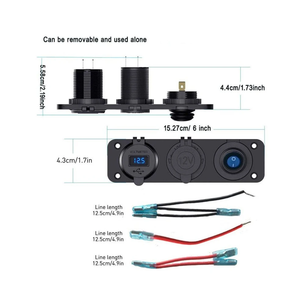 Водонепроницаемая панель переключателя автомобиля Jtron 3 в 1 многофункциональное
