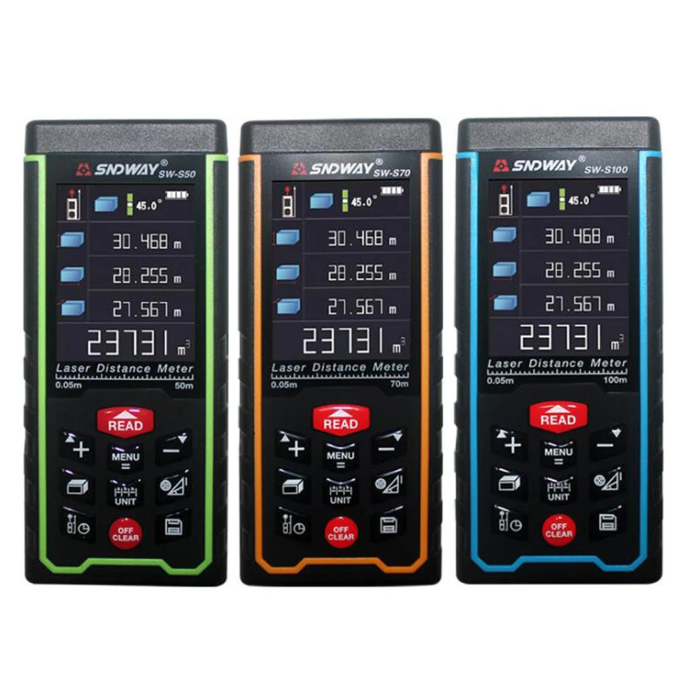 Лазерный дальномер SNDWAY многоцелевой Камера SW S50 IP 54 цифровой ленты Угол 125 мм x 27