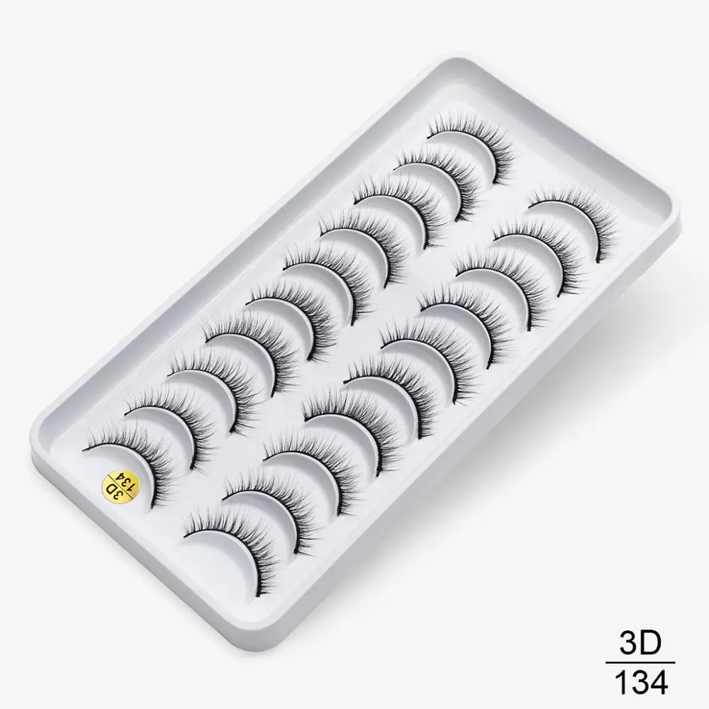 8/10 пар, натуральные длинные 3D ресницы из искусственной норки, толстые, ручная работа, полная полоса, ресницы, объемные, мягкие, норковые ресницы, накладные ресницы - Цвет: 3D-134