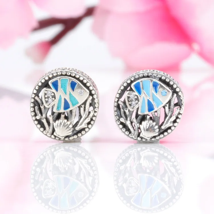 

Hot S925 sterling silver summer new underwater world beads Fit Original Bracelet Necklace DIY Jewelry