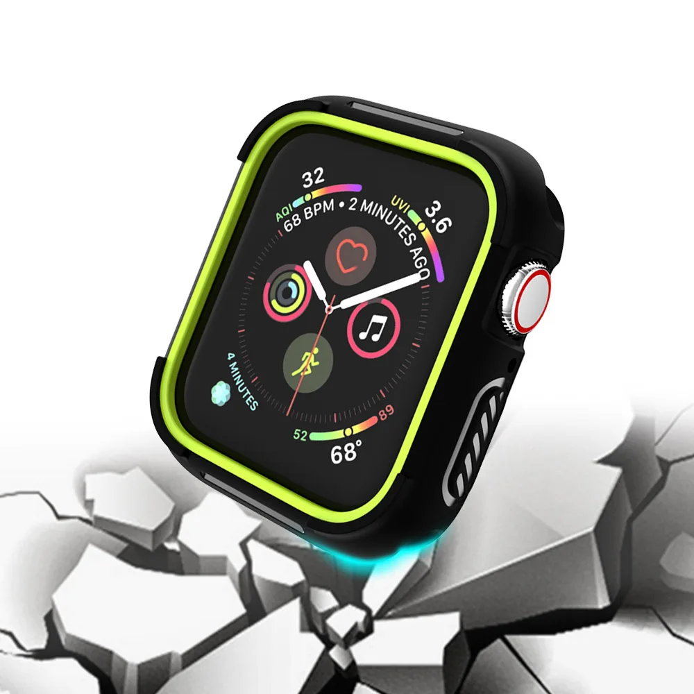 Защитный чехол для Apple Watch Band 44 мм 40 бампер с рамкой iWatch Series 6 5 4 спортивный