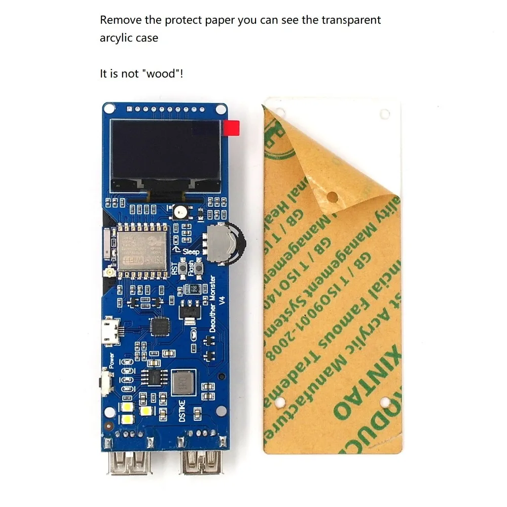 DSTIKE WiFi Deauther Монстр V4 ESP8266 18650 макетная плата защиты обратного хода со встроенной