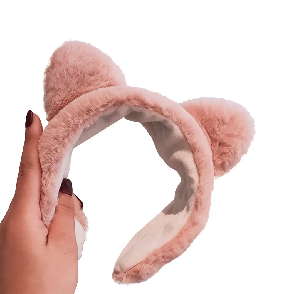 Женский пушистый ободок для волос милый повязка на голову с кошачьими ушами