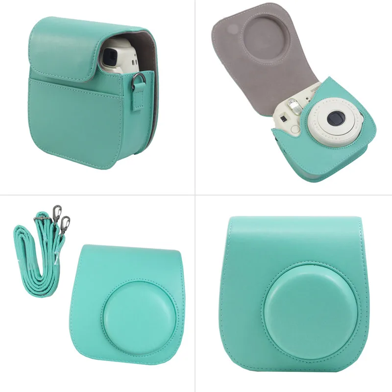 Для фотоаппарат Polaroid для фотоаппарата моментальной печати Fujifilm Instax Mini 8 8+ 9 классический ретро из искусственной кожи Камера с ремешком сумка Чехол протектор