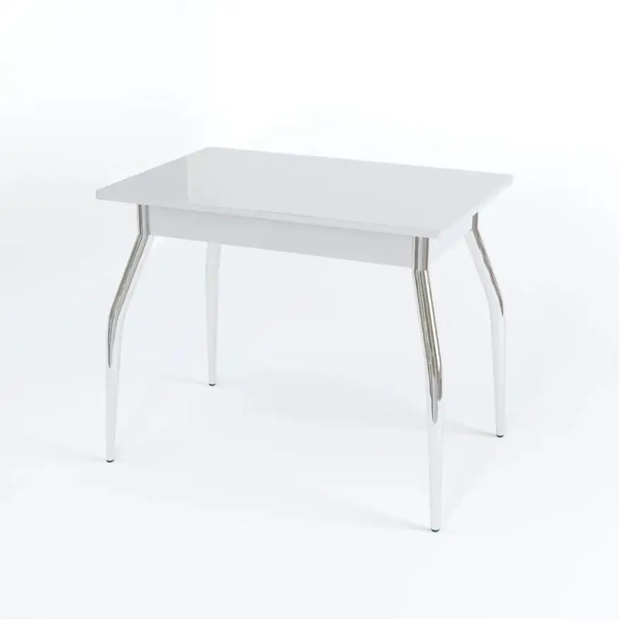 Extendable dining table top with tempered glass white (glossy) galvanized legs 90x60x75 cm |