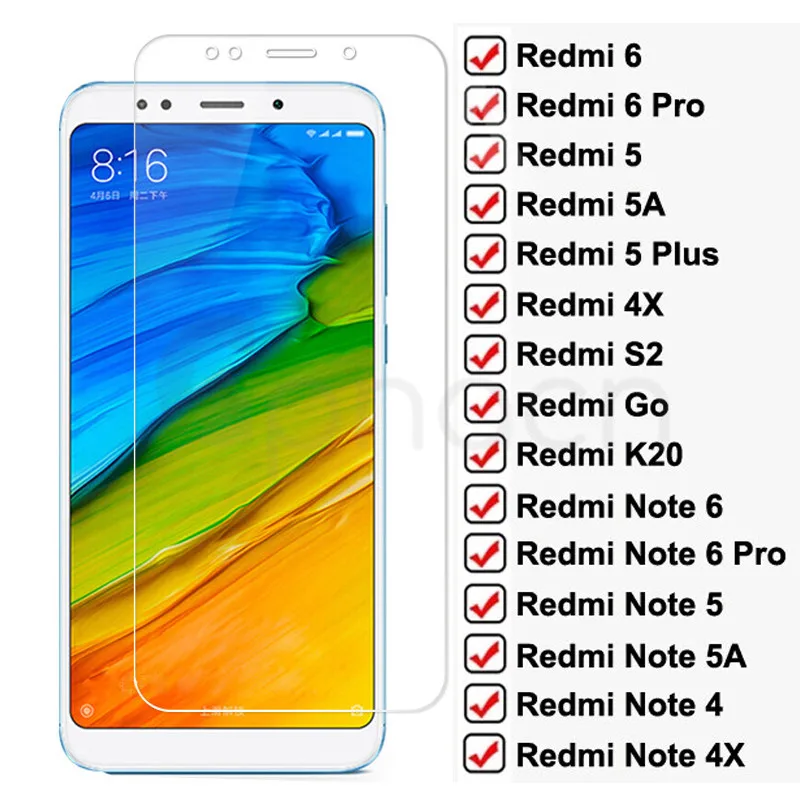 9D полноэкранное Защитное стекло для Redmi Note 6 5 5A 4 4X Pro Xiaomi Plus 6A S2 Go K20 пленка из