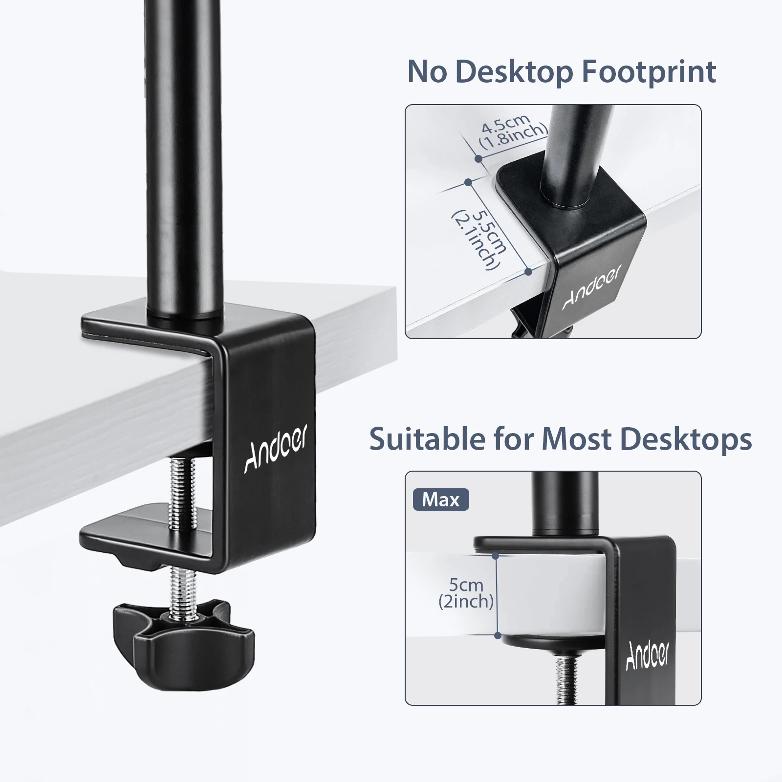 Настольный кронштейн Andoer C-образный зажим для крепления осветительной стойки с