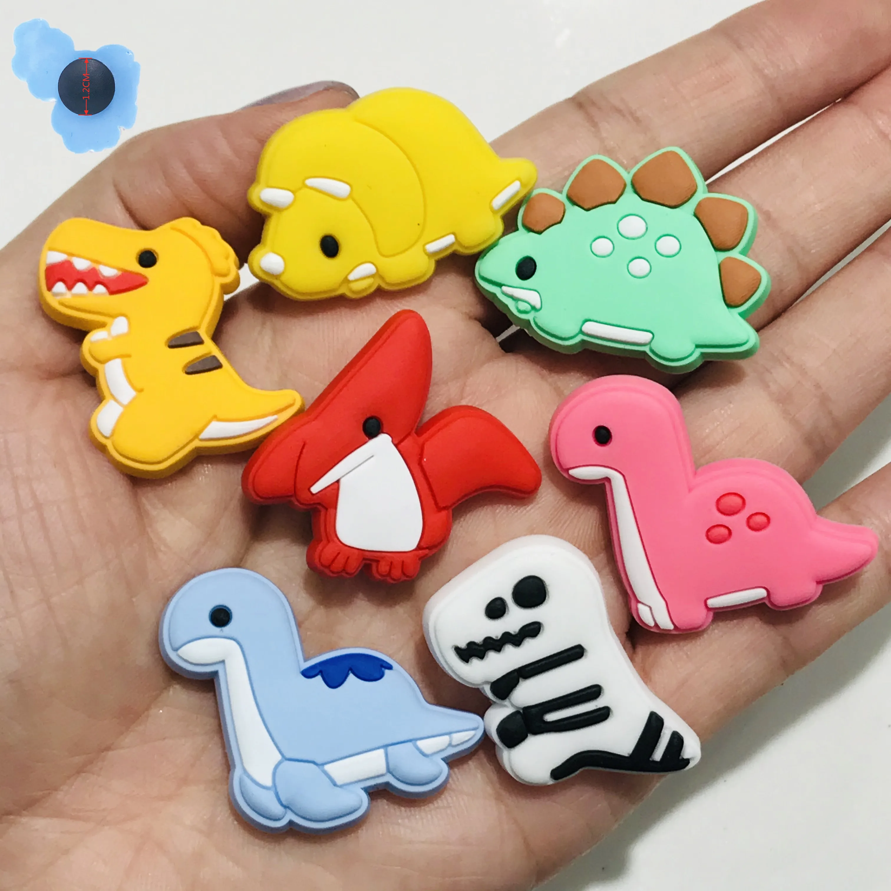 Single Sale Shoe Charms Tyrannosaurus Novel Dinosaur Shoe Accessories Garden shoe Decoration for wristband Kid's X-mas Boys Gift