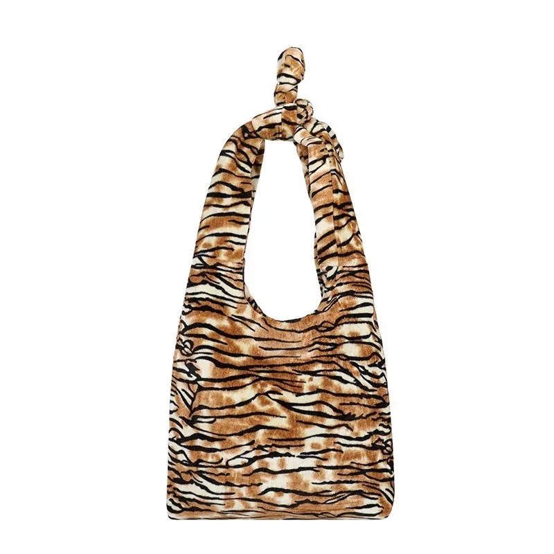 Модные шерстяные сумки-тоут с леопардовым рисунком тигра женские сумки большой