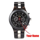 Мужские часы BOBO BIRD на заказ, деревянные роскошные часы с хронографом, военные кварцевые часы, отличный мужской подарок, relogio masculino