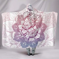floral mandala hooded blanket yoga meditation multi colored handmade with hood hippie festival gypsie lotus