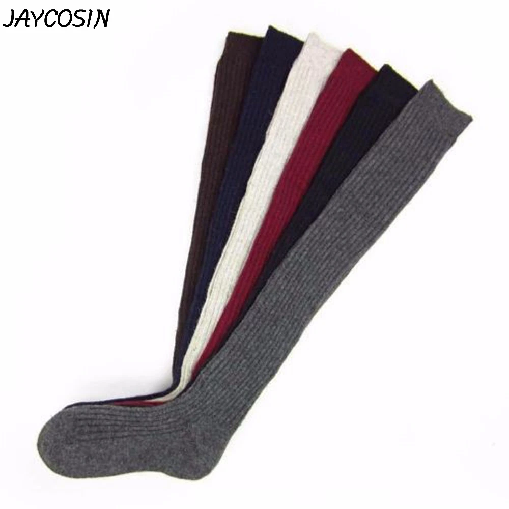 JAYCOSIN женские модные однотонные Хлопковые гольфы чулки до бедра длинные простые