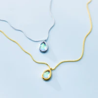 charm 925 sterling silver necklaces for women water drop shape colorful alexandrite pendant necklace clavicle chain fine jewelry