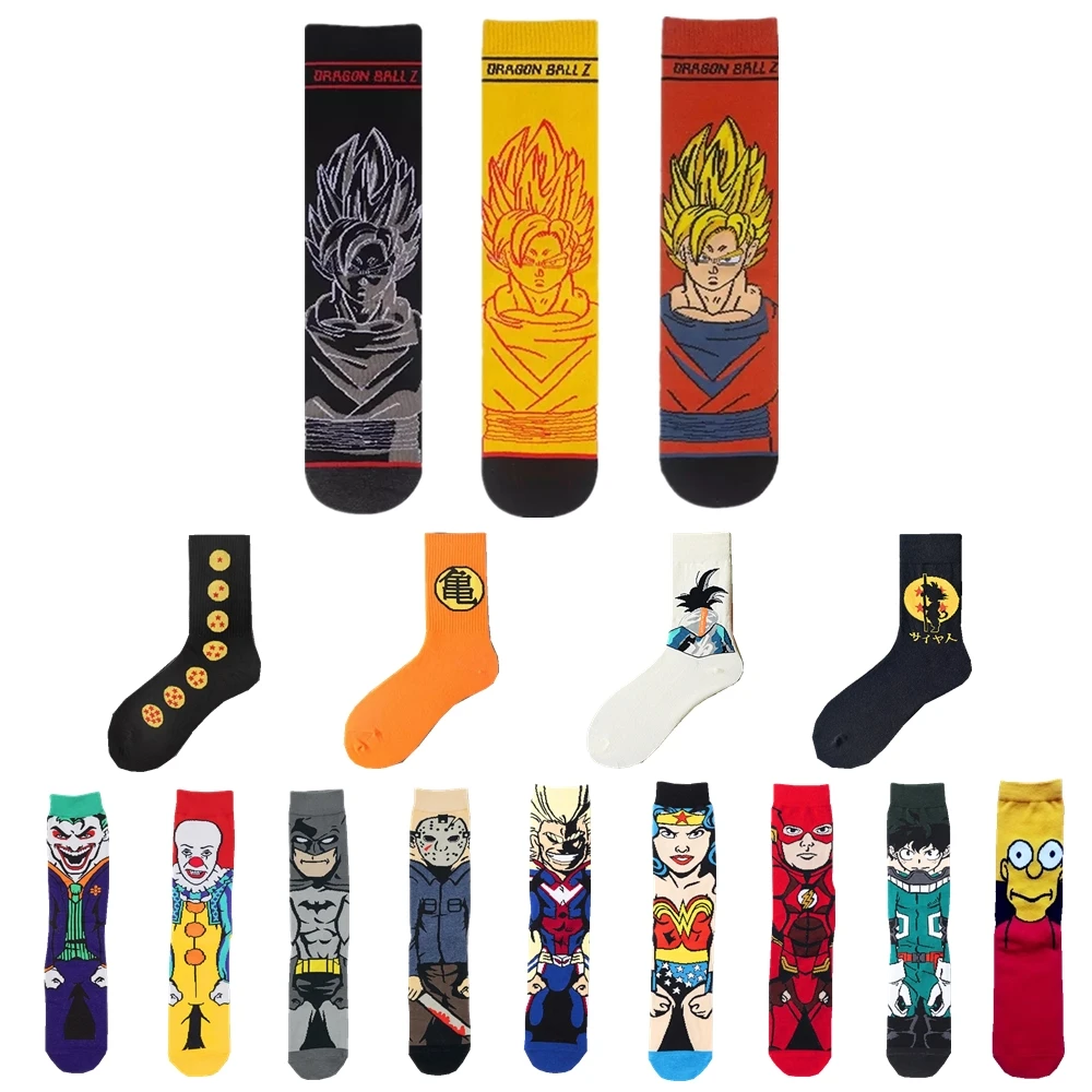 Носки мужские хлопковые с мультяшным принтом японские модные смешные в стиле