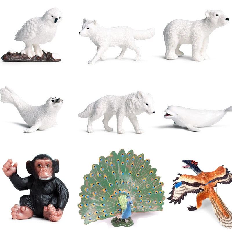 Моделирование животных лес дикие животные модель павлина собаки волка фигурка