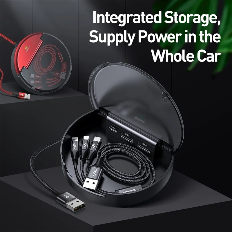 Baseus 3 в 1 USB кабель для iPhone 11 XR XS Max usb type C кабель для samsung Xiaomi Micro USB кабель с кабелем Органайзер чехол