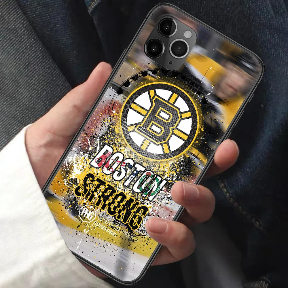 

Boston Bear Hockey Ice Team Phone Case For Iphone 11 12 Mini PRO XR X XS MAX 6 6s 7 8 Plus 5 5s SE 2020 black Prime Tpu Cover