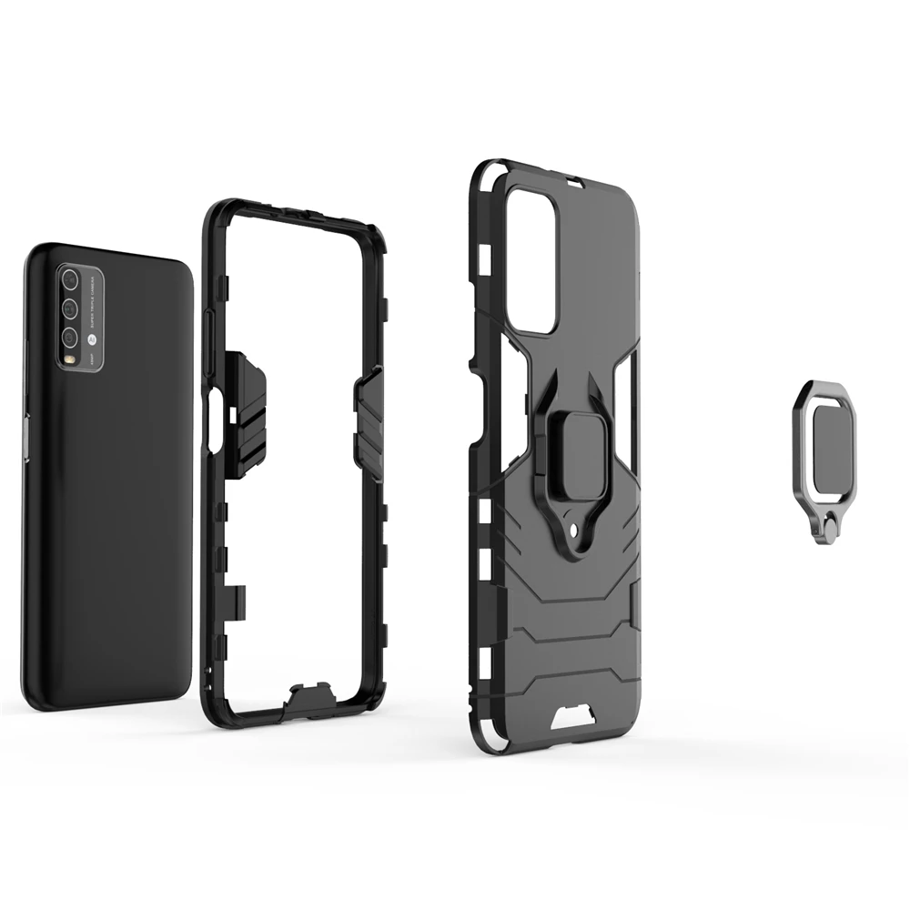 

UFlaxe Hard Case for Xiaomi Redmi 9 9T 9A 9C Redmi Note 9 Pro Max 9S Car Mount Magnetic Bracket Ring Stand Shockproof Cover ZG