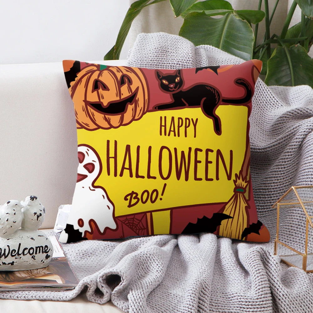 DIDIHOU наволочка для подушки на Хеллоуин желтая с буквенным принтом Наволочки