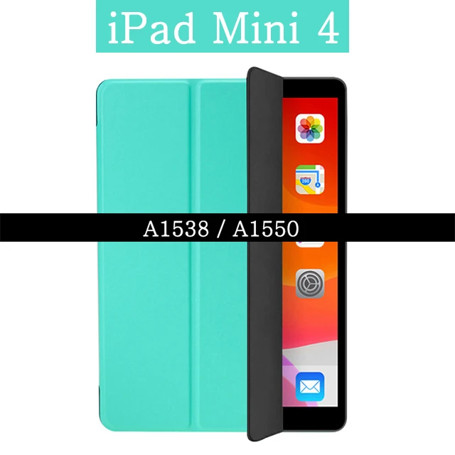 Mint Green Стенд флип чехол для Apple Ipad Mini 1 2 3 4 5 7,9 дюймов A2124 A2125 A2126 из искусственной кожи на магните чехол с автоматическим включением и/Sleep(Пробуждение/спящий режим) Smart Cover - Цвет: Mint Green