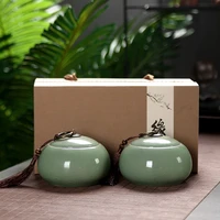 1 set mini ceramic tea sealed pot cans portable handmade container jar loose tea seal can storage tanks for home tea caddies