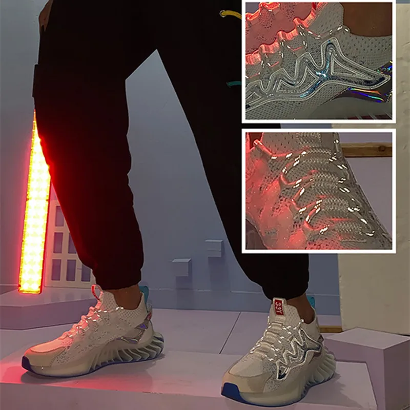 

Outdoor Mens Breathable Fashion Sneakers Lace UpNon Slip Jogging Sports Shoes Males Wear-resistant Comfortable Running Shoes