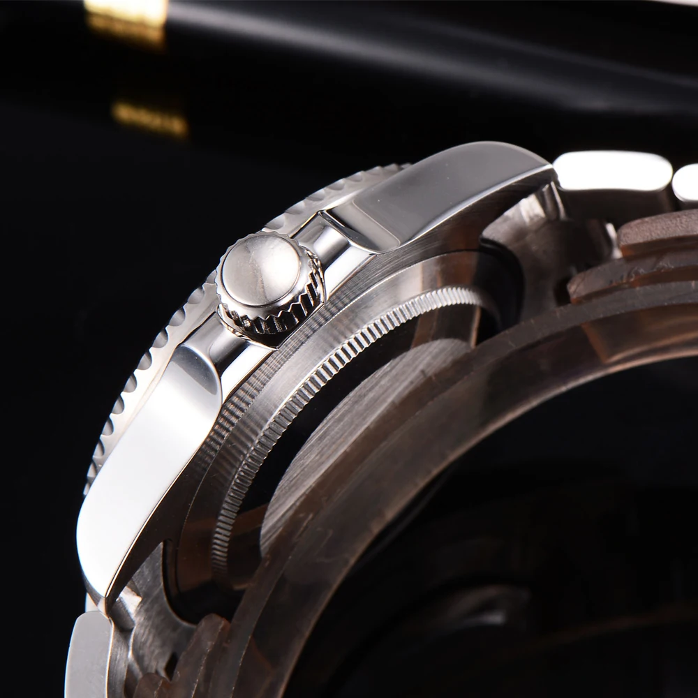 Мужские наручные часы BLIGER сапфировые черные красные керамические с черным