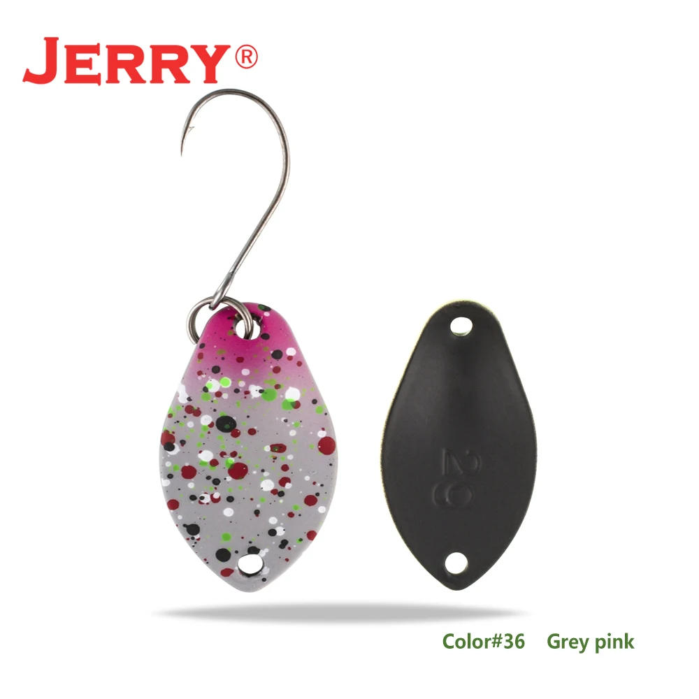 grey pink Jerry 2 г 3 г микро форели ложки сверхлегкие латунные рыболовные ложки один крючок Пресноводные металлические приманки зона окуня для ловли щуки pesca - Цвет: grey pink