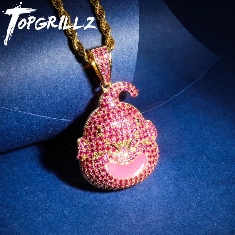 TOPGRILLZ Kid Buu ожерелье с подвеской из Кубического циркония в стиле хип хоп