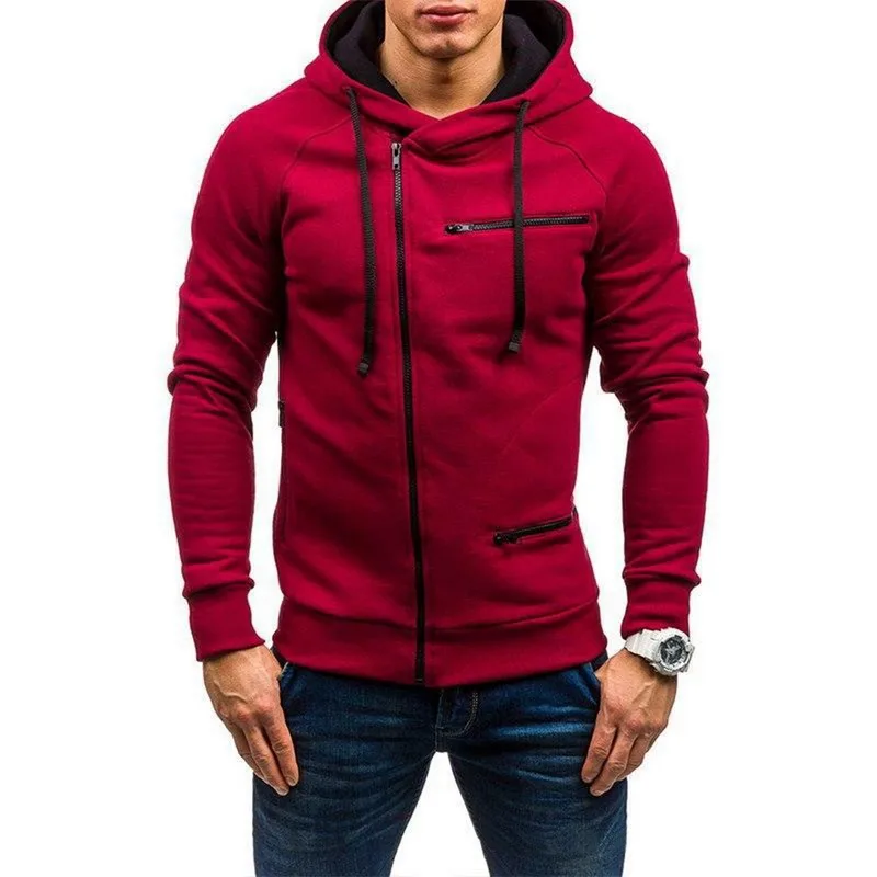 

2021 Autumn Winter New Men's Hooded Hoodie Fashion Wild Hoodies Zipper Solid Comfortable Sweatshirts Coat Large Size M-4XL