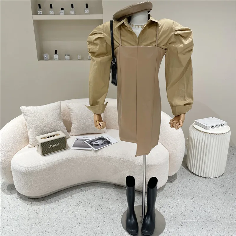 

Two piece set Women's Spring Summer 2021 Fashion Irregular Dress Set shirt suit Design short sling skirt