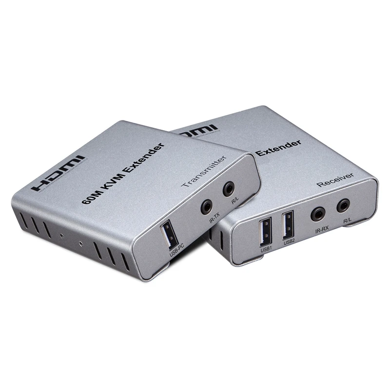 

HDMI Extender 60M KVM Single Network Cable Transmission 1080P/60Hz HD Network Signal Extender with Audio