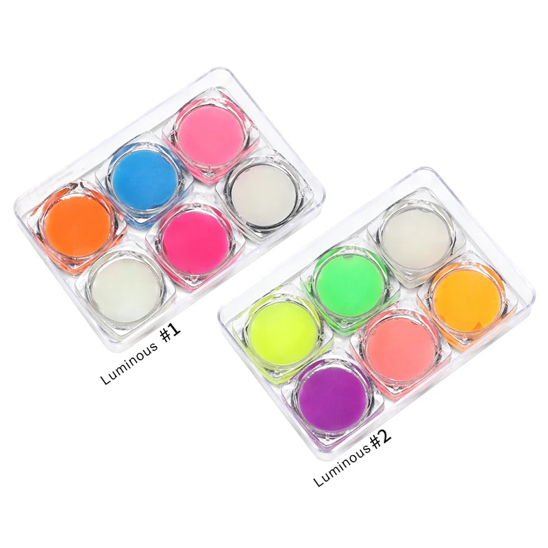 

6pcs/set Nail Luminous Gel Nail Fluorescent Gel for Party Club Manicure Body Art EY669
