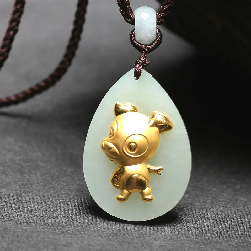 Натуральный китайский кулон из белого нефрита Hetian мозаика в виде собаки зодиака