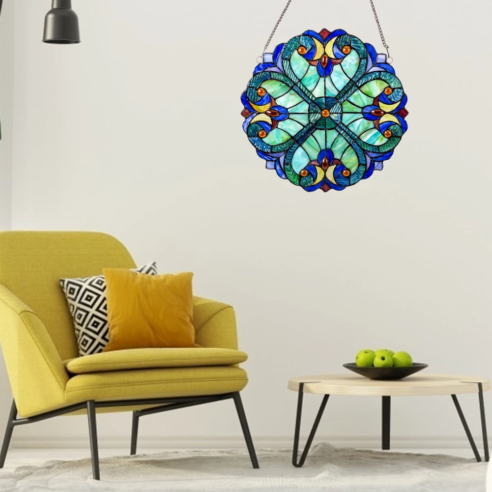 

Style Tiffany Color Baffle Pendant Living Room Bedroom Dining Room Study Hall Handmade Hanging Bedroom Decoration