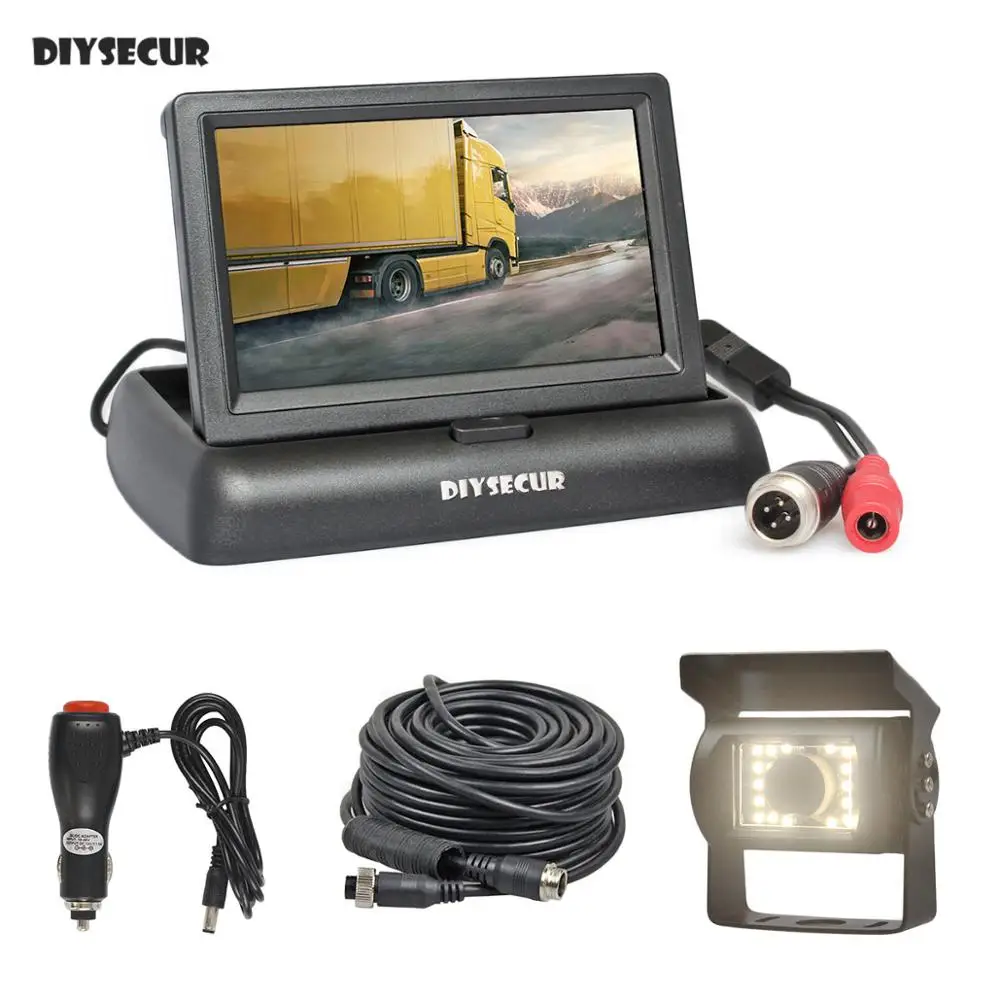 DIYSECUR DC12V 24V 4 3 дюймов обратный автомобильный монитор заднего вида