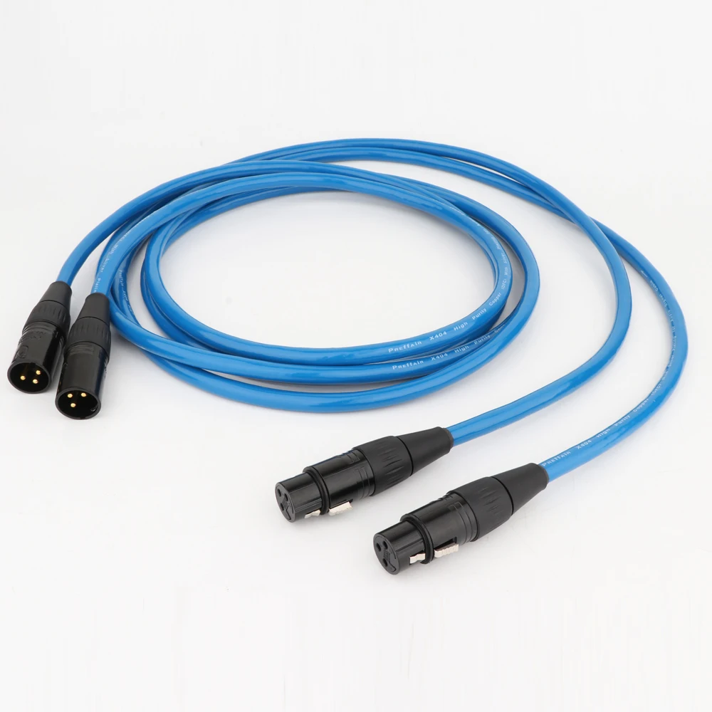 

Preffair High Quality X404 Copper Silver Plating Blue Audio Balance interconnect cable with carbon fiber XLR plug connector hifi
