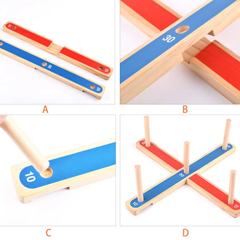 

Kids Outdoor Group Team Sports Toy Ring Toss Hoopla Game Set Toy Parents Child Ferrule Thg Game Party Game